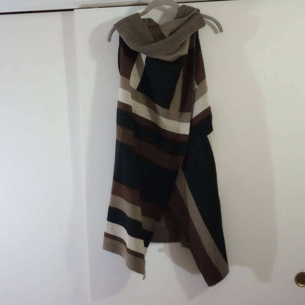 Black with browns Shaw Wrap sweater